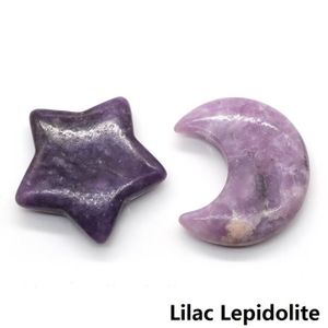 PIERRE VENDUE SEULE PIERRE VENDUE SEULE,Lilac Lepidolite-1PCS Moon--Co