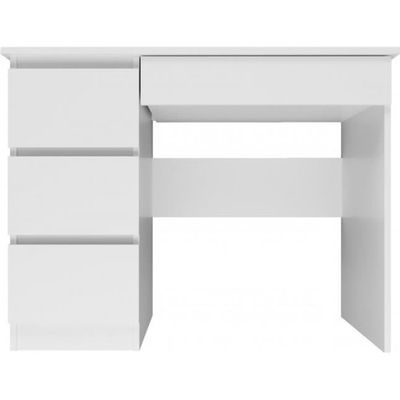 Ml-Design – Bureau enfant avec 3 tiroirs 90x76x50 cm – Blanc haute brillance – Espace de rangement optimisé – Meuble pour ordinateur portable