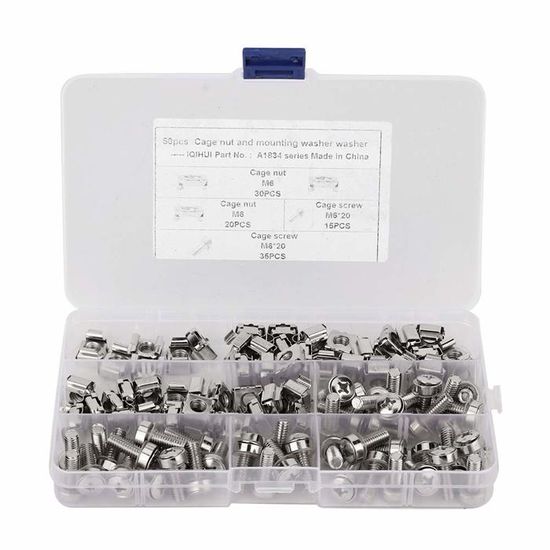 Vise De Rack 50pcs vis de rack d'armoire réseau M6x20 + écrous à cage M6 - Cdiscount ...