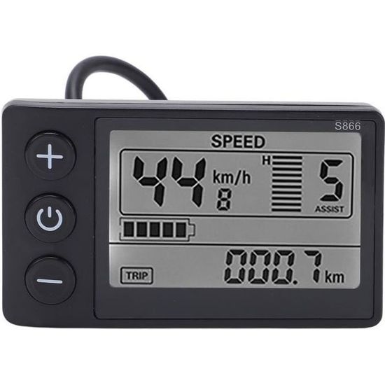 Compteur LCD S866 Pour Vélo Électrique – 24V/36V/48V, Écran Clair Et Étanche