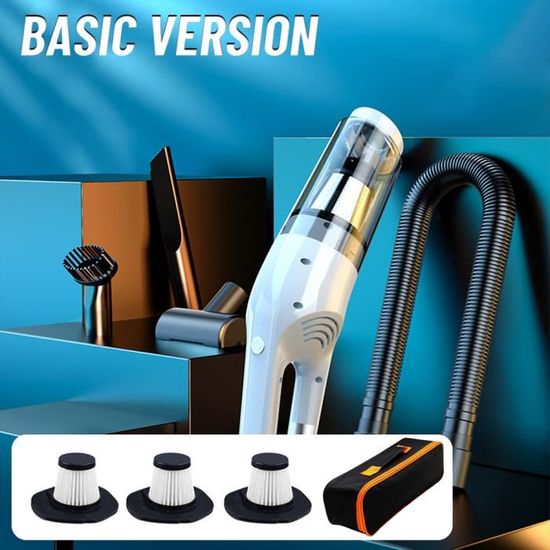 Aspirateur Voiture Sans Fil 95000 - Forte Aspiration - Portable - 1 An Garantie