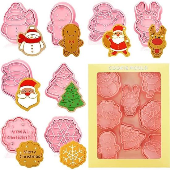 Lot De 8 Emporte Pièces Noël Patisserie Pour Enfants, Emporte-Pièces 3D