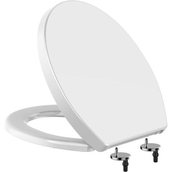 Abattant WC Ibergrif Avec Frein De Chute - Fermeture Douce - Universel (70-170 Mm) - Blanc