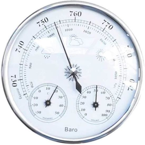 Station Météo 3-en-1 Bilinli - Thermomètre, Hygromètre, Baromètre, 72mm