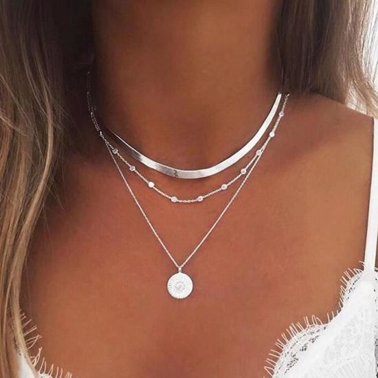 Plaqué Or Collier Ras Du Cou En Acier Inoxydable Déclaration Bijoux