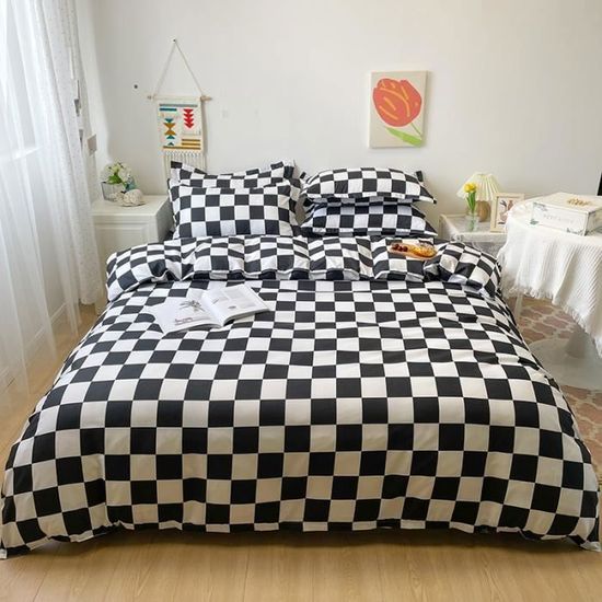 Parure De Lit 4 Pièces Microfibre 120 Fils/cm² - Housse Couette 220x240cm + Drap Housse