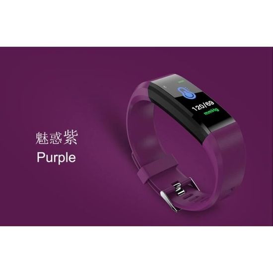 Montre Connectée Bracelet Tracker Activité - Compteur Pas, Cardio, Sommeil, Notifications