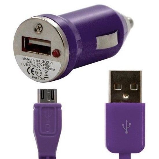 Chargeur Voiture USB 38W avec Câble USB-C intégré pour Smartphone