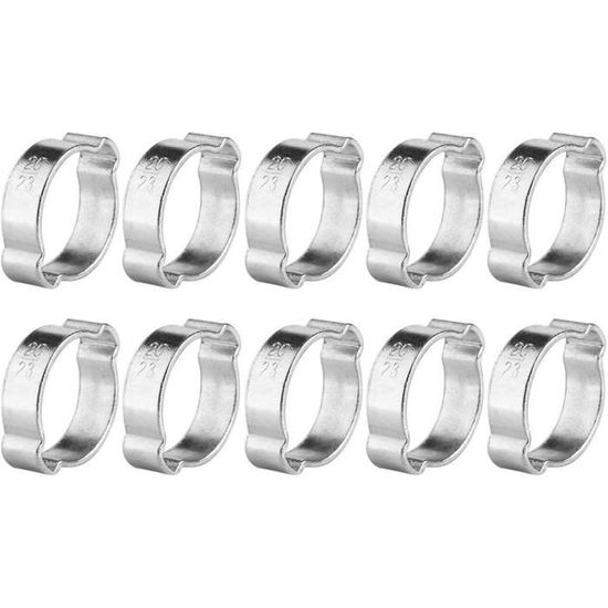 10 Colliers De Serrage Acier Inoxydable - Deux Oreilles 7-9mm