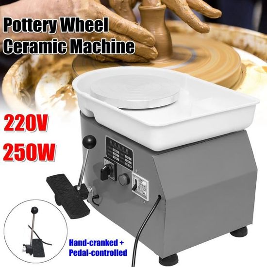 25cm Électrique Roue Tours de Poterie Machine Céramique Argile Potier Kit  220V