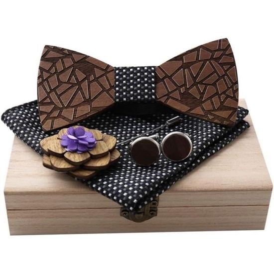 Broni&Bo Ensemble Nœud Papillon Et Carré De Poche Tricotés