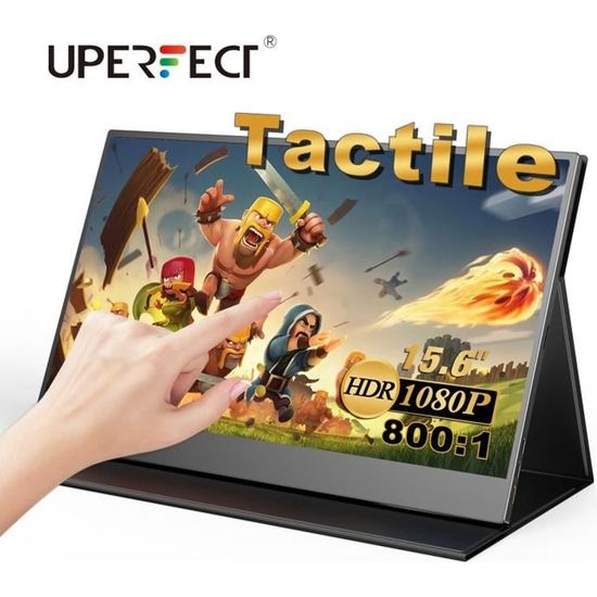 Écran Portable Tactile UP PARTS 15,6 Pouces – Full HD IPS, USB-C/HDMI, Ultra Fin – Parfait Pour Mobile Et Nomade - 4