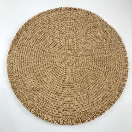 Napperon Tressé Ovale Fibres Naturelles - Antidérapant, Isolant Thermique, Set De Table Décoratif 45x30 Cm
