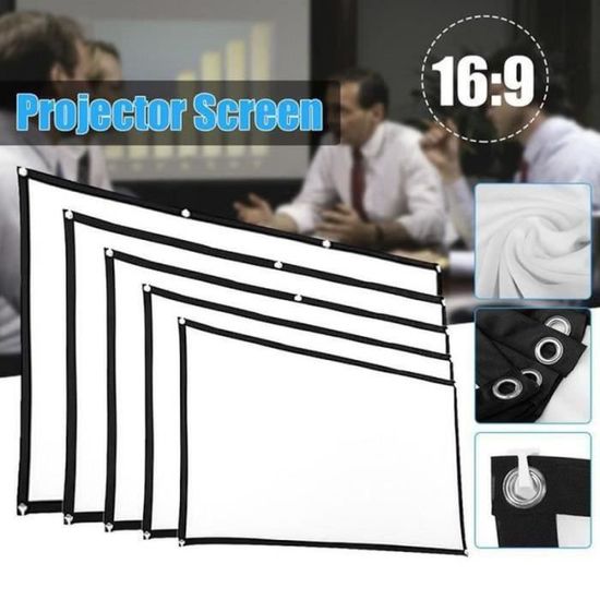 HK10059-Vidéoprojecteur 84" Écran Portable, 16:9 écran de Projection Portable pour Films, Jeux, matchs de Football