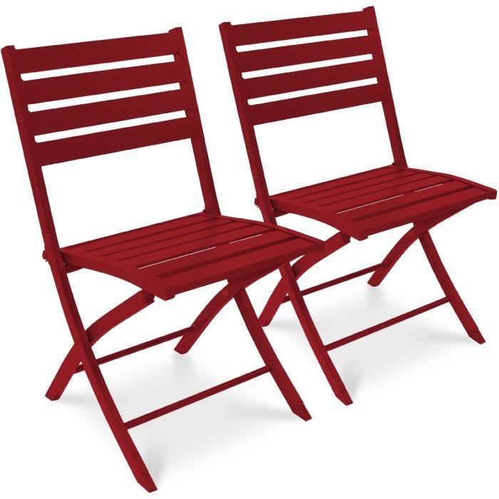 Chaise pliante MARIUS en aluminium Rouge 3002 ALUMOB