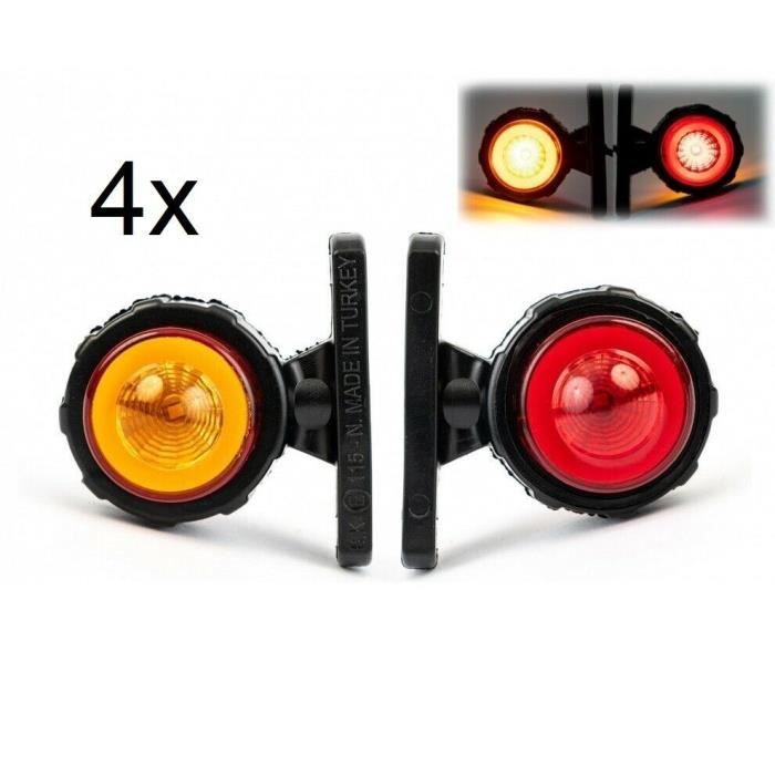 4x Feux de Gabarit Mini Neon 8 LED 12-24V Rouge Orange Marqueur pour Camion Bus