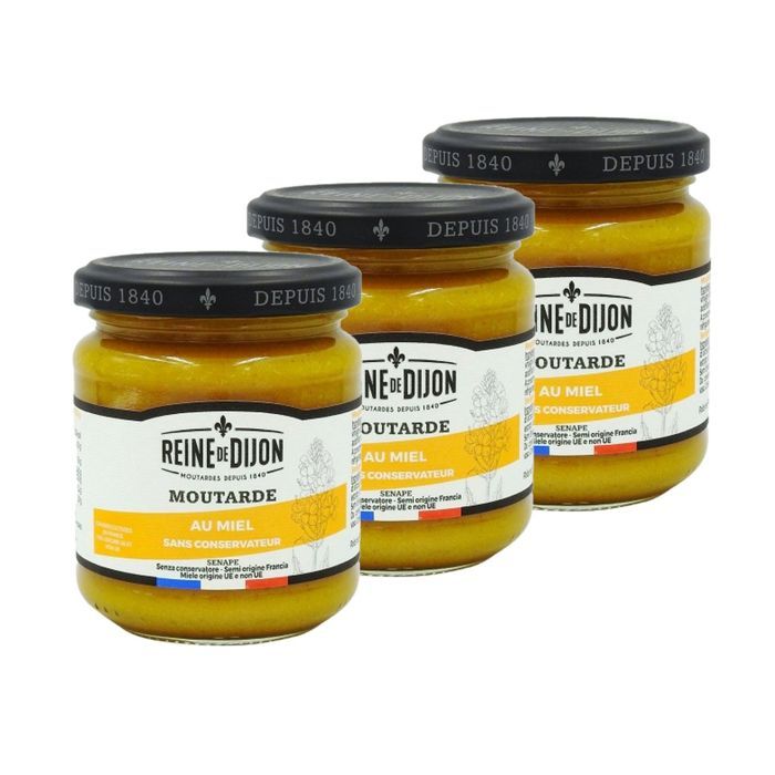 Lot 3x Moutarde au miel - pot 220g