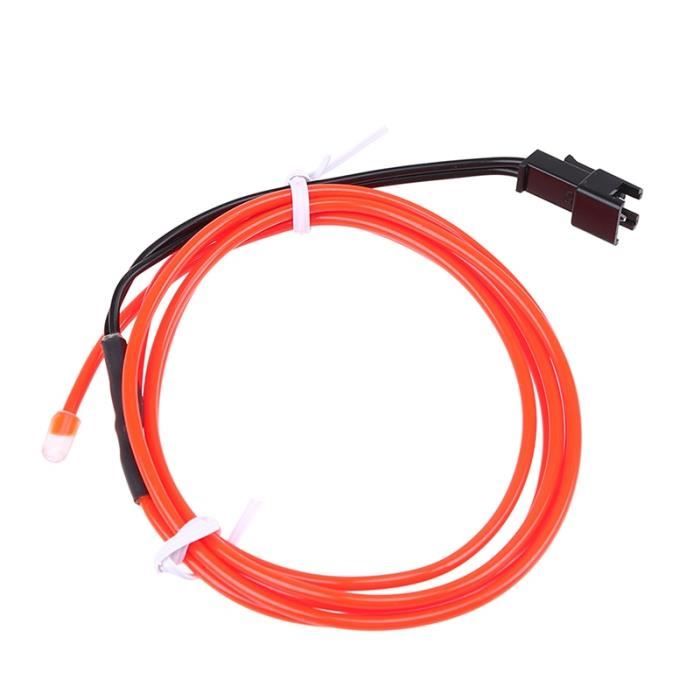 Red Orange 1 meter light strip -1 ~ 5M néon lumière LED lueur EL fil chaîne bande corde Tube lumière voiture intérieur atmosphère dé