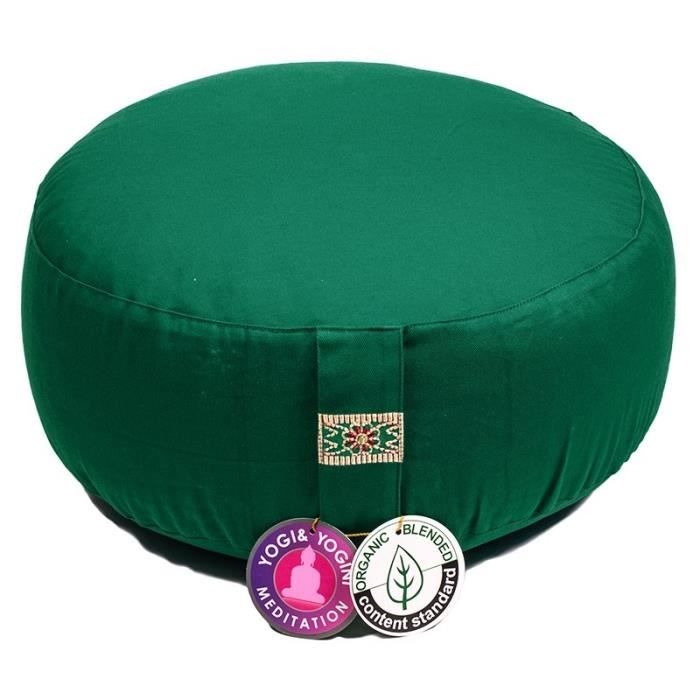 zafu en coton bio Vert