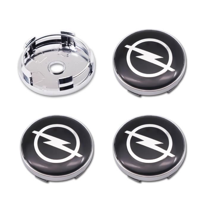 Moyeux de roue,Centre de roue de voiture, 4 pièces, cache-moyeu, pour Opel Astra H G J Corsa Insignia Antara Meriva - Type black