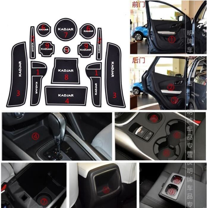 Décoration Véhicule,Housse de porte antidérapante pour Renault KADJAR, en gel de silice, pour tasse, accessoires, GR - Type 2 white