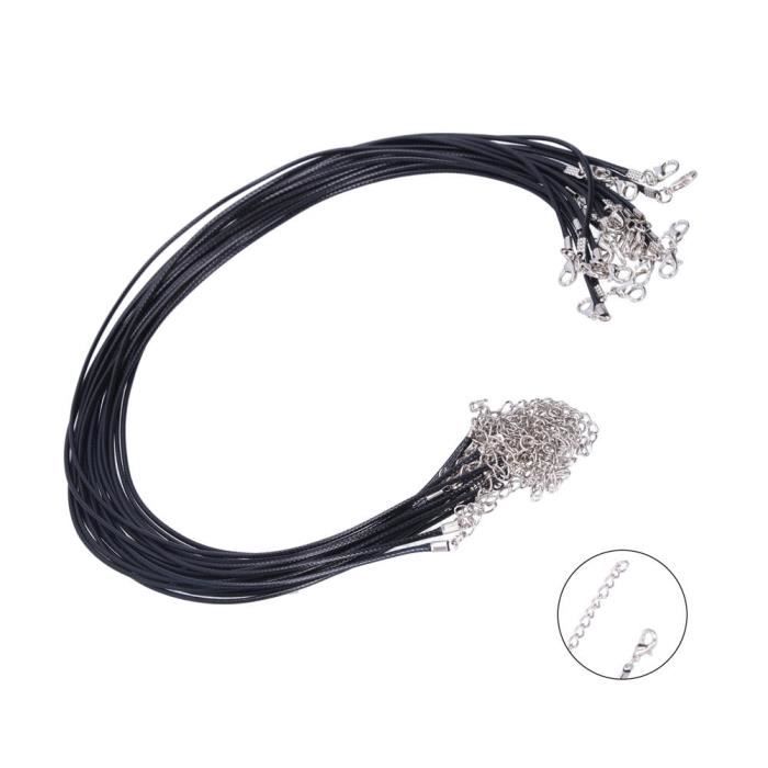 Dilwe cordons cirés 20 pièces collier ciré cordons suspendus chaîne pour pendentifs avec fermoir bricolage bijoux faisant des