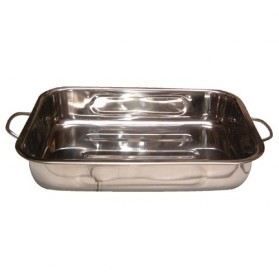 Plat spécial four rectangulaire en inox - 35x26 cm
