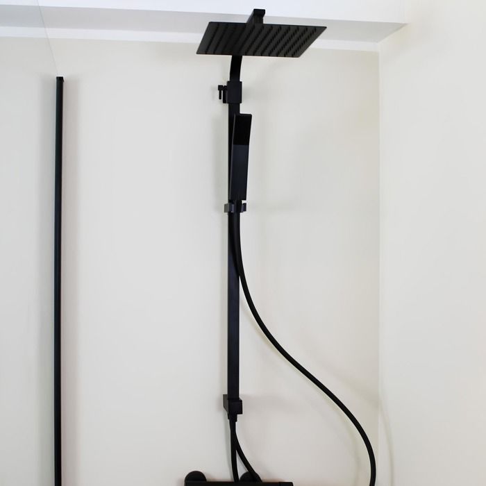 Essekadra colonne de douche noire mat sans mitigeur