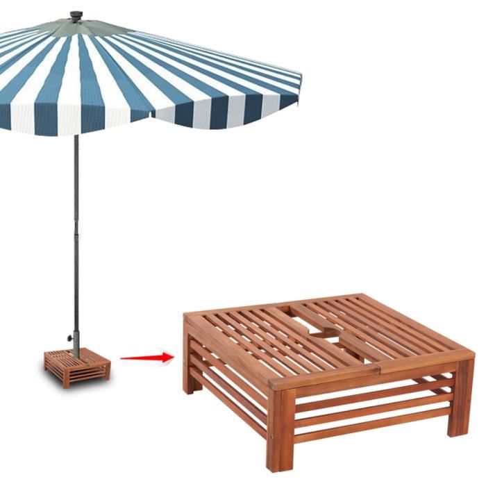 Table d'Appoint en Bois pour pied de Parasol pour jardin espace extérieur stable durable Haute qualité
