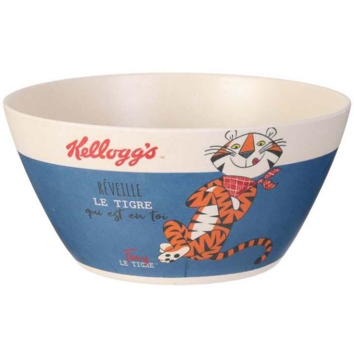 Bol en fibre de bambou Kelloggs vintage Bleu