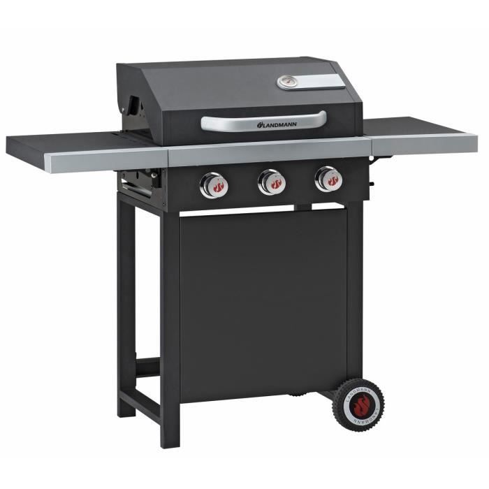 LANDMANN Barbecue à gaz Heron 126x50x105cm - Noir