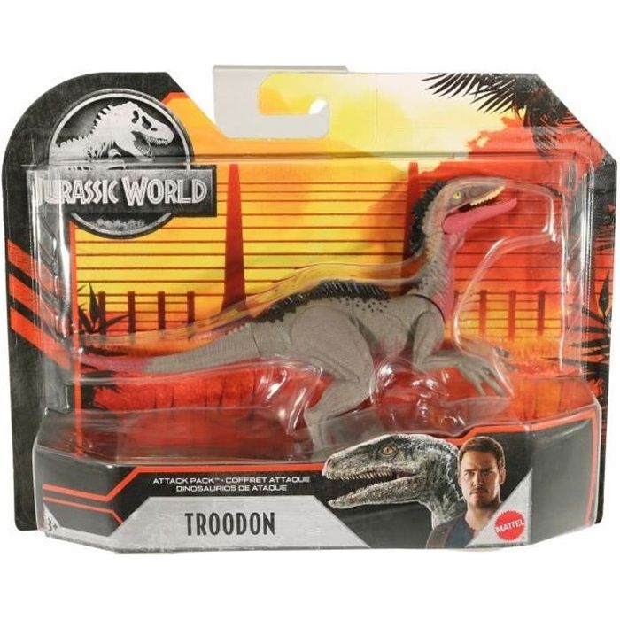 Jurassic world GVF32 - Coffret Attaque - Figurine / Personnage articulée - Dinosaure Troodon - Neuf