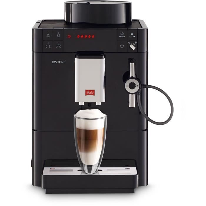 Melitta - Machine à Café à Grain Passione® Noir - Machine Expresso Automatique avec préparation au lait & Best Aroma