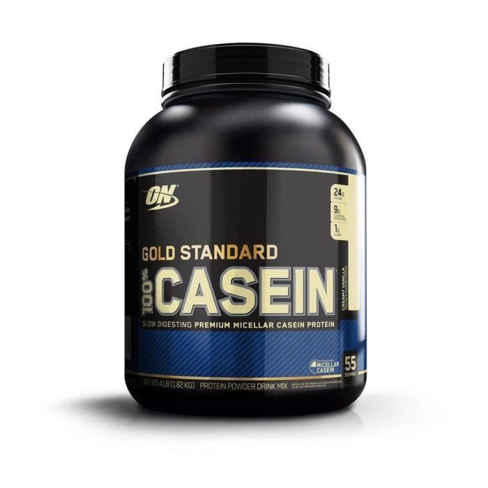Optimum Nutrition 100% Gold Standard Casein - Vanille Crémeuse, 53 Portions - Caseine proteine, 1,82 kg