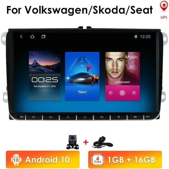 Autoradio Android 2din pour VW GOLF 5 POLO berline PASSAT B6 CC Radio TOURAN SCIROCCO CADDY Jetta Skoda siège multimédia Bluetooth