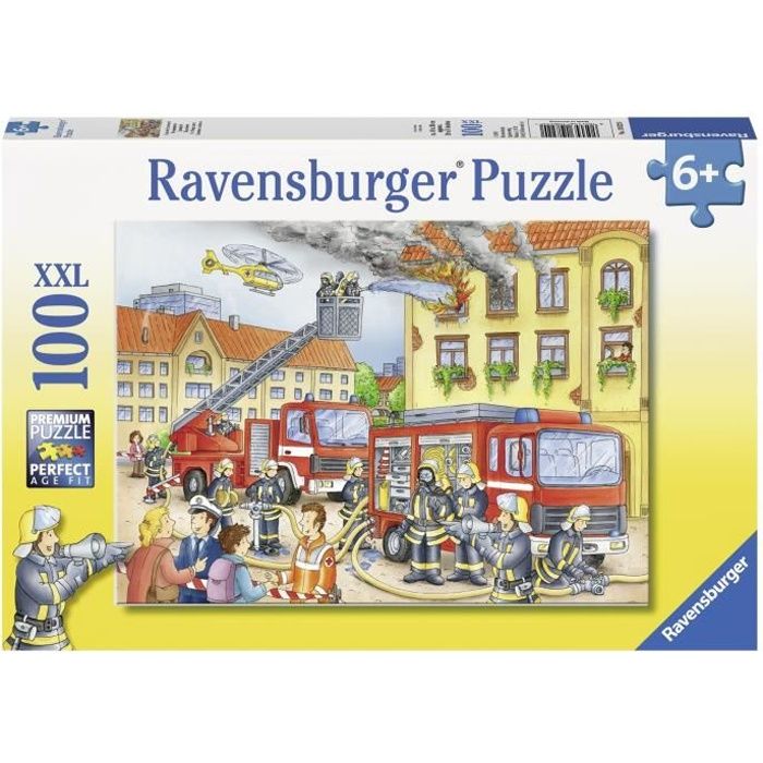 Puzzle 100 pièces XXL - Nos pompiers - Ravensburger - Puzzle Enfant - Dès 6 ans