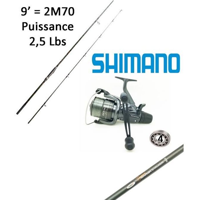 Ensemble Carpe courte distance Moulinet Shimano baitrunner DL 6 000 RB + Canne Dynamic Margin 9'