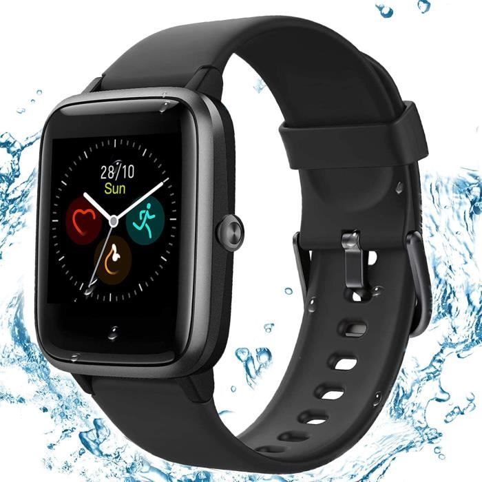 Montre Connectée Homme Femme Montre Intelligente Tactile Vibrante Fitness Tracker Bracelet Connecté IP68 Etanche pour iOS Android