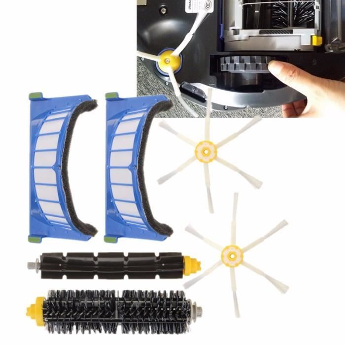 Rechange kit Filtre Brosse 6 Bras Pour iRobot Roomba 600 Series 620 630 650 660
