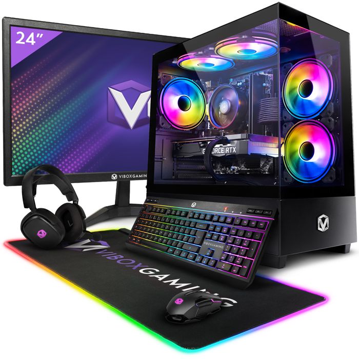 Vibox V-200 PC Gamer – 23 Écran – AMD Ryzen 5 5500 – RTX 3060 OC 12Go – 16Go RAM – 480Go SSD – Win11 – WiFi
