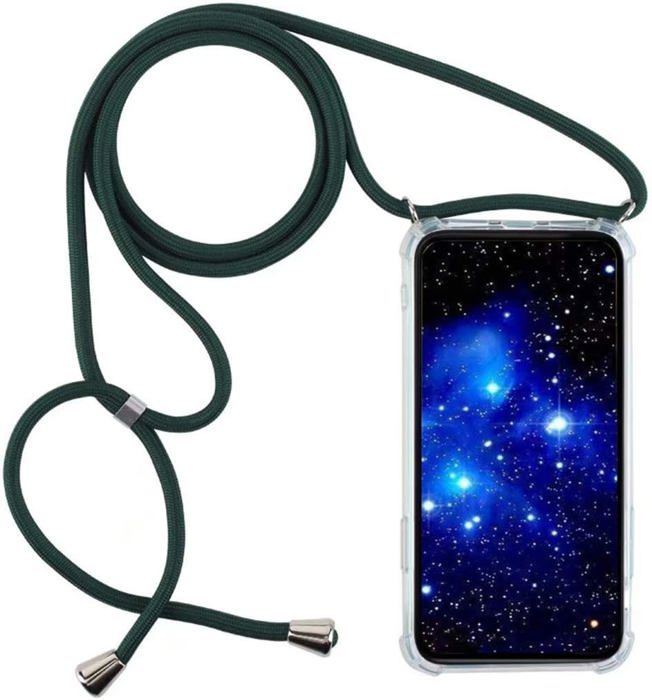 Sangle De Téléphone Avec Fenêtre Transparente Pour Carte - Bandoulière Réglable, Portefeuille Multi-poches, Sangle Poignet Amovible, Anti-RFID