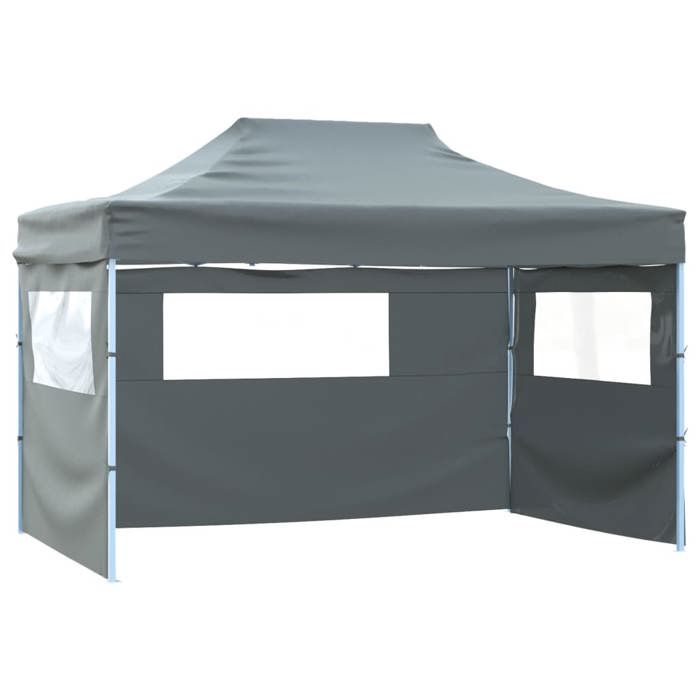 Tente de réception/Chapiteau - pliable - avec 3 parois - 3x4 m Acier Anthracite A1