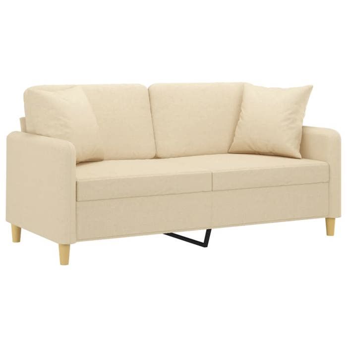 RemiseCanapé - CLIC-CLAC - 2 places avec oreillers décoratifs crème 140 cm tissu JILIMAISON2025 46308932