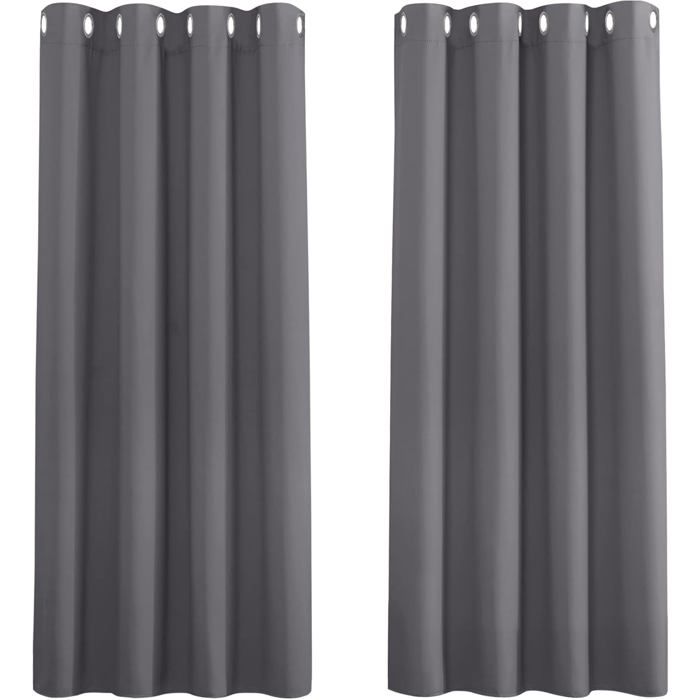 Rideaux Thermiques Rideau Anti Froid/Chaleur Rideaux Occultant à Oeillets Décoration de Fenêtre Insonorisation Isolation132x158cm