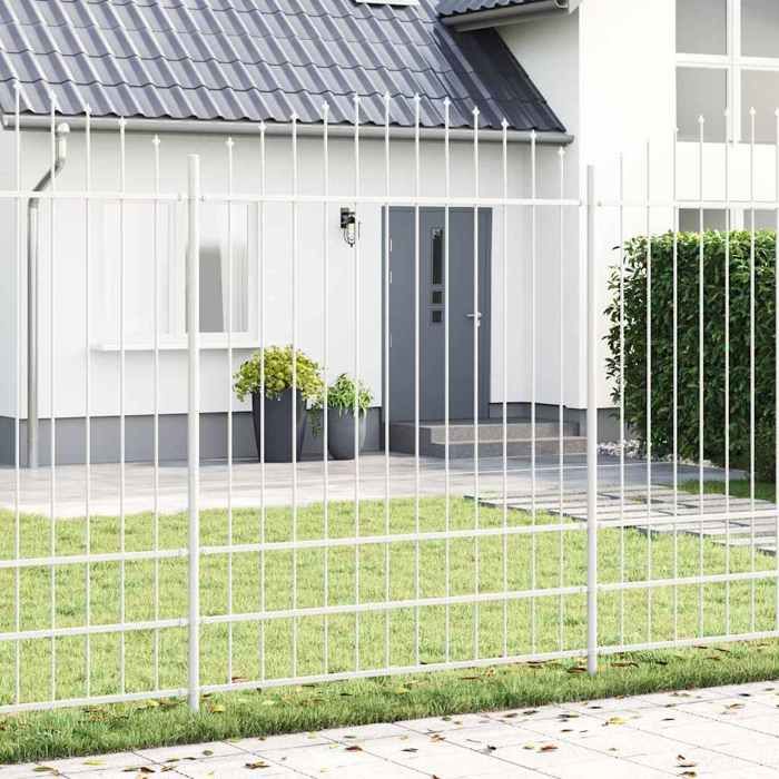 vidaXL Clôture de jardin avec un haut arrondi 1 7x2 en acier