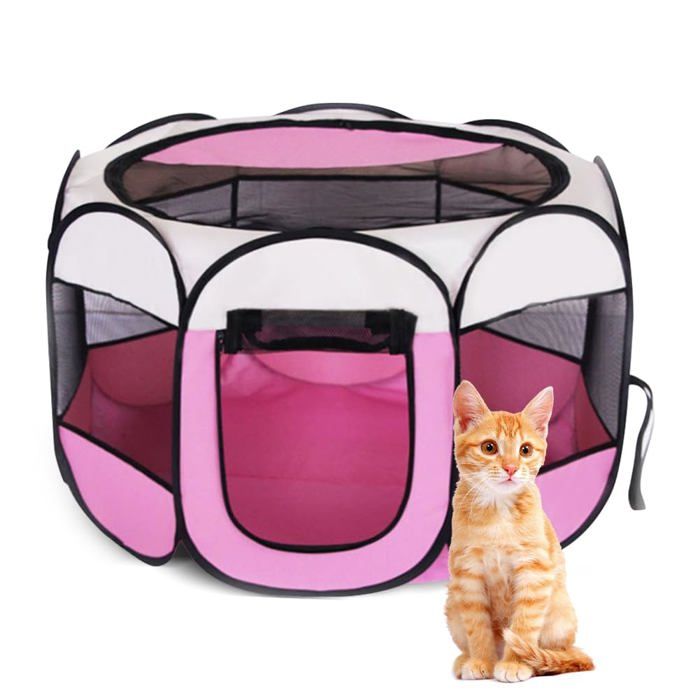 Meilleurs prix pour Parc Pliable pour Animaux Domestiques 74x74x43cm - Tente étanche Parc(Rose)