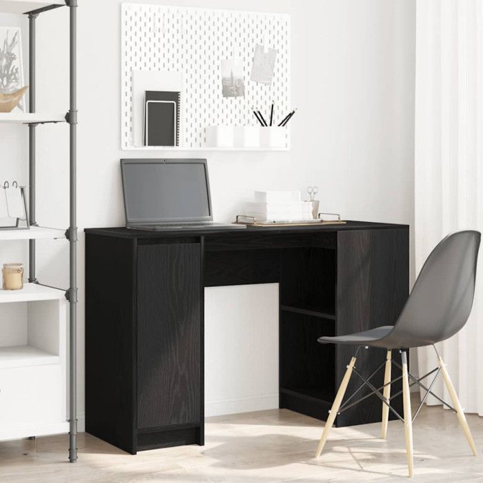 Bureau - Chêne noir - 120x42x76 cm - Bois dingénierie - Montage facile