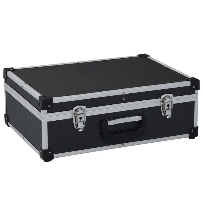 Valise à outils - vidaXL - Aluminium - Noir - 46x33x16 cm - 6 compartiments Valise à outils - vidaXL - Aluminium - Noir - 46x33x16 cm - 6 compartiments