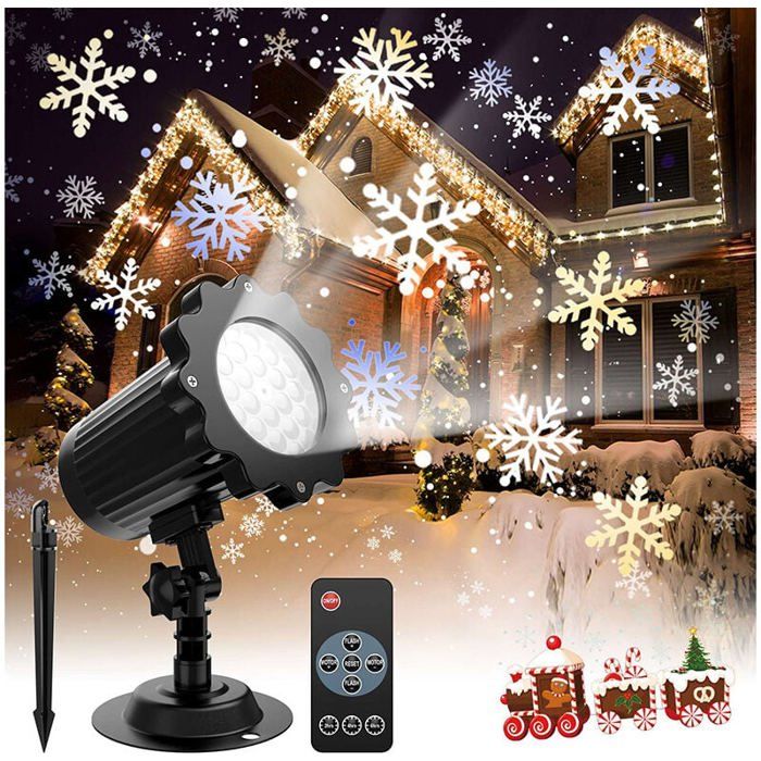 Candle Flocon de neige Projecteur de Noël LED IP65 Lumière de Projecteur Exterieur et Intérieur DécorationNoël Mariage