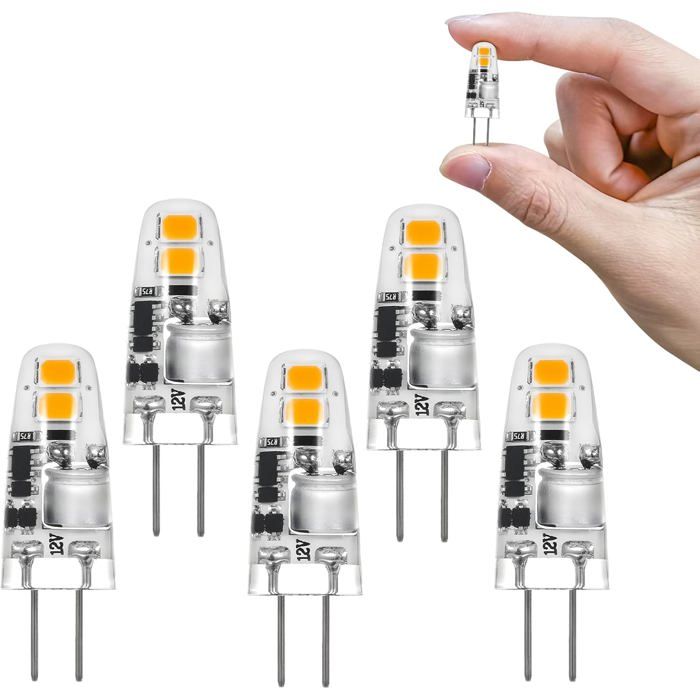 KAL-Ampoules Led G4 Blanc Chaud 3000K Ac/Dc 12V 1.2W Remplacement Pour 10W 15W Ampoules Halogènes 120Lm Pas Dimmable Cuisine (Lot